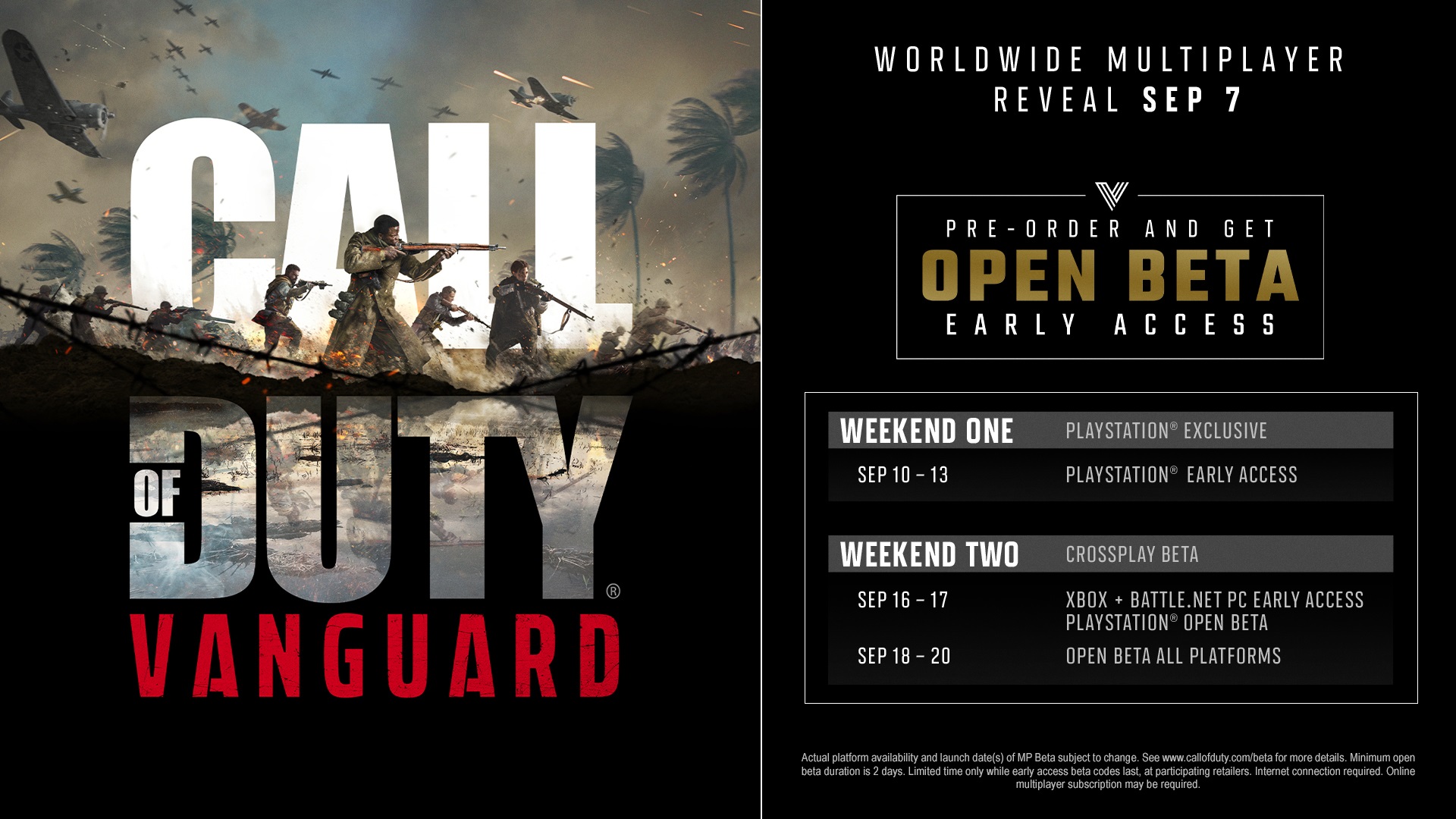 Call of Duty Vanguard - Dates, heures et préchargement des Alpha et